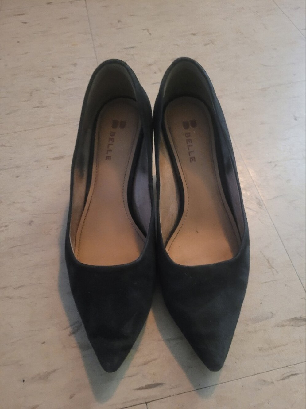 Elle Black Women's Classic Suede Ballet Flats